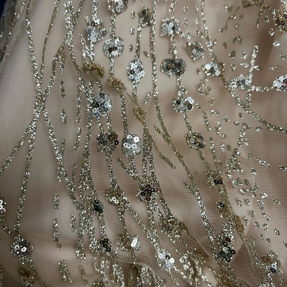 Gold Glitter and Sequin Clarisse Prom Dress - Picture 10 of 12